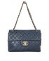 Chanel CC Quilted Jumbo Flap, &pound;3,500, Handbags, Blue, Lambskin Leather, Front view